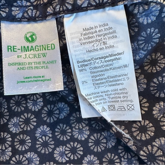 J Crew Flex Washed Floral Button Front Shirt Men Medium Daisy Navy Blue(K) - Picture 3 of 7